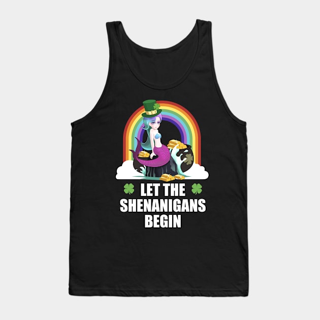 Mermaid Shenanigans Funny St Patricks Day Tank Top by TheBeardComic